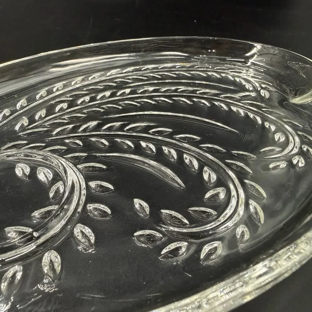 set of 4 vintage Federal Glass Homestead Snack Plates glassware serving dish